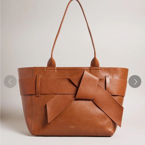 Ted Baker Brown Tote Bag with Bow - Picture 2 of 14